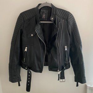 NWOT Zara TRF Leather Biker Jacket - small